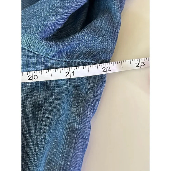 Calvin Klein Womens Blue Jeans Long Dress Front Slit FLAW BELT MISSING - Picture 6 of 15